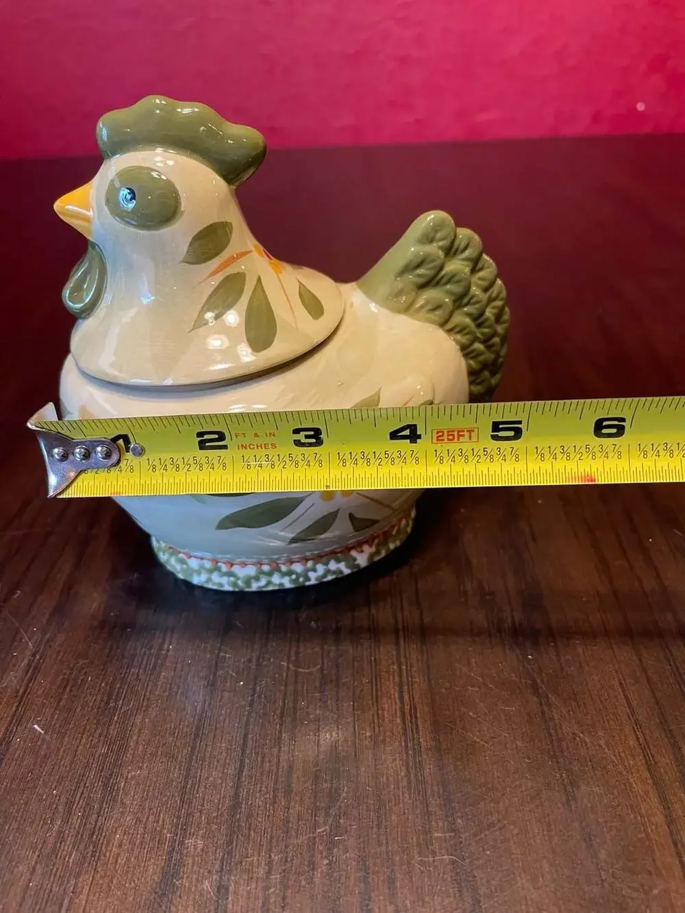 Temp-Tations Old World Figural Chicken Sugar Bowl Green